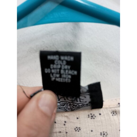 Angie Womens BOHO Kimono Top Size Medium Pink Floral Open 3/4 Sleeve Festival - Picture 5 of 8